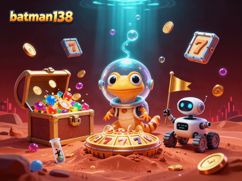 Engage in the excitement of batman138 with a 3D alien-themed casino discovery, filled with treasures and vibrant elements.