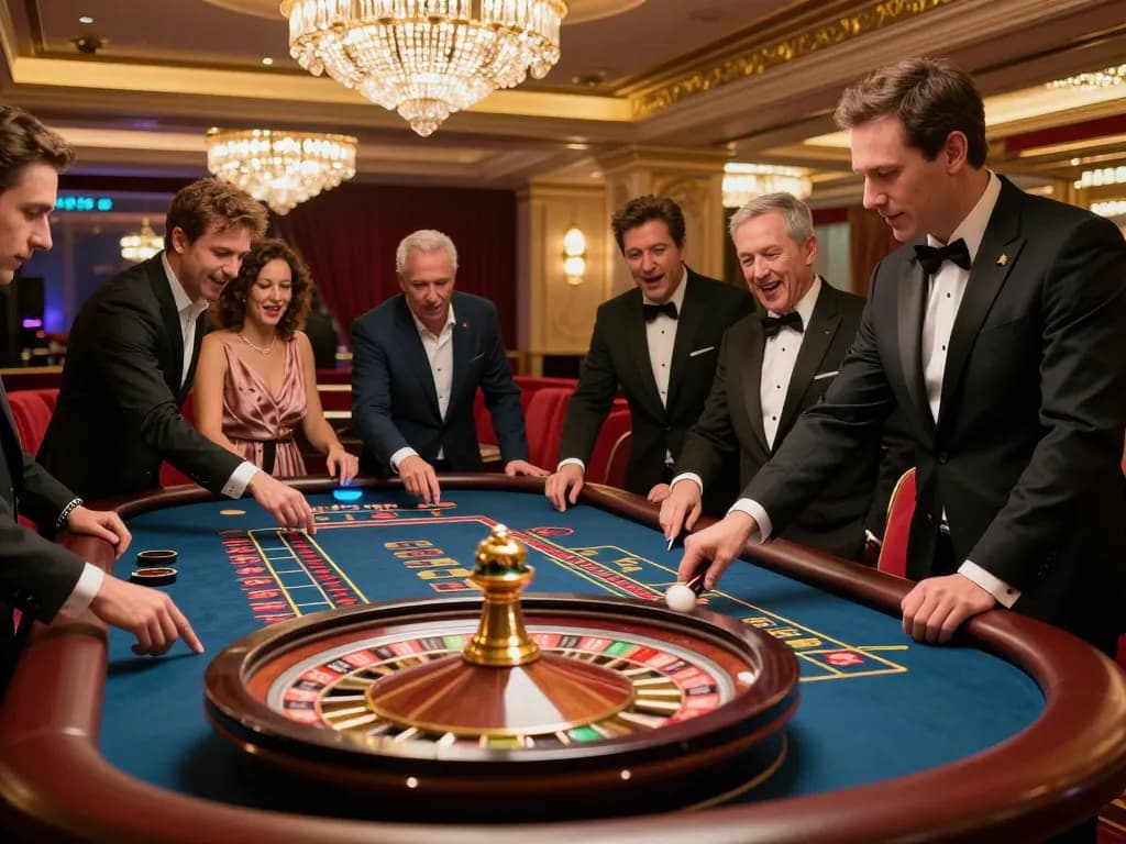 Engaging gameplay at a roulette table reflecting the joylink free kredit offer in a vibrant casino