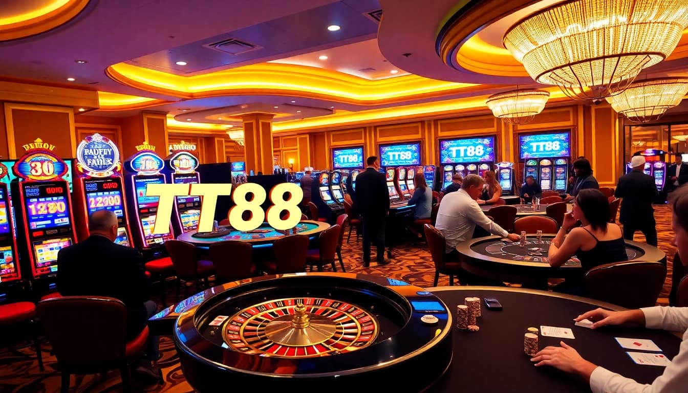 Experience the excitement of gambling at TT88 with vibrant casino games and professional dealers.