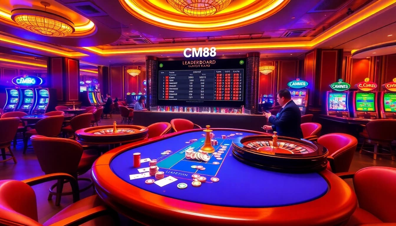 Experience the thrill of CM88 casino action with vibrant poker tables and exciting gameplay.