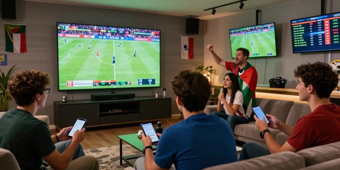 Dynamic sports betting scene highlighting link bola with enthusiastic fans watching matches.
