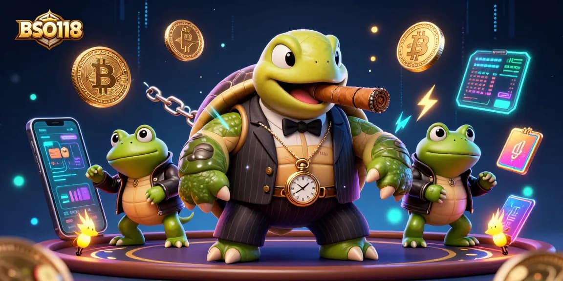 Experience BSO118 with vibrant 3D cartoon characters and exciting casino elements in a dynamic scene.