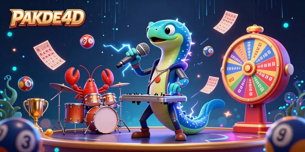 Win big with PAKDE4D's colorful underwater lottery scene featuring vibrant characters and dynamic gameplay.