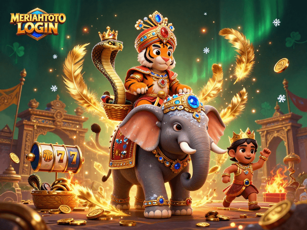 Merihtoto login untuk bertaruh sambil menyaksikan harimau maharaja dan gajah dengan koin emas