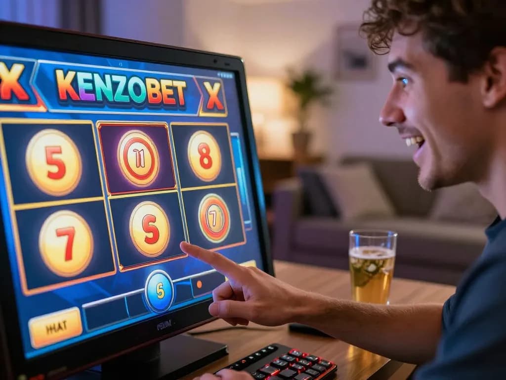 Experience the excitement of KENZOBET slot games as players engage with vibrant online interfaces.