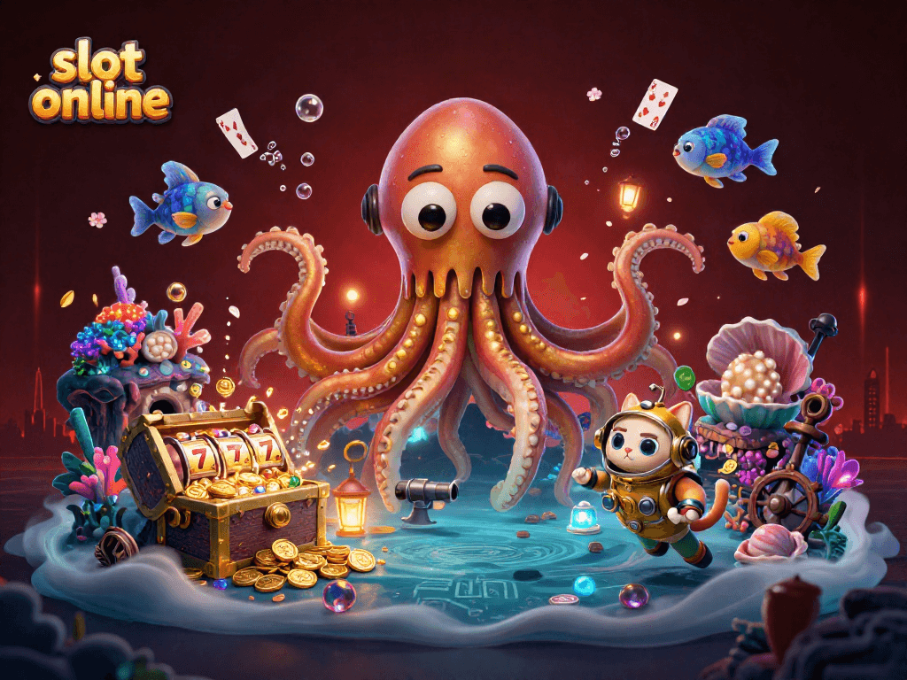 Slot online menghadirkan pengalaman mendalam dari karakter kraken, kucing, dan ikan laut dengan simbol permainan yang menakjubkan.