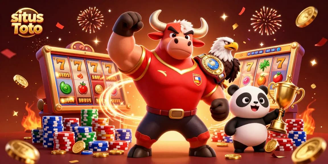 Experience the thrill of situs Toto gaming with our vibrant 3D illustration featuring dynamic elements and excitement.