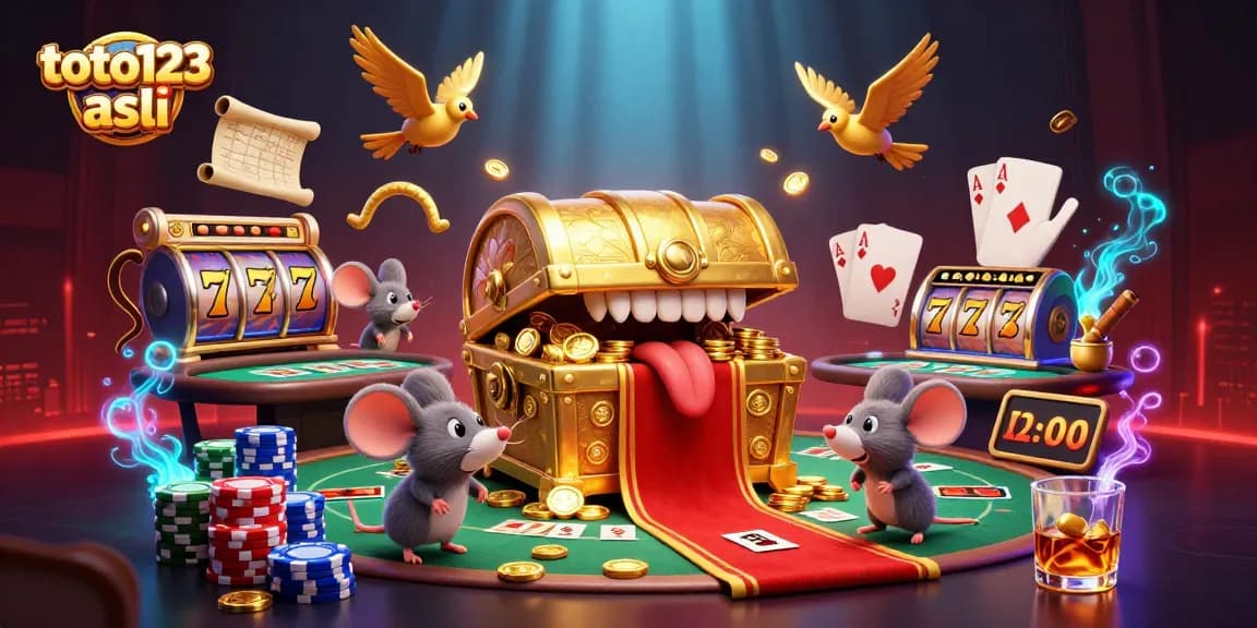 Bet on exciting jackpots with the rich details of toto123 asli in this vibrant casino illustration.