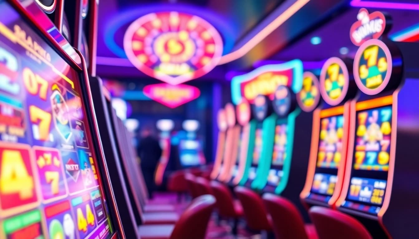 Experience the thrill of the link slot at a vibrant casino gaming area.