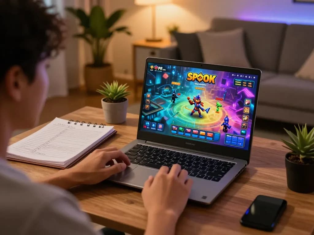 Engaging with Slot Resmi in a vibrant online gaming setup, showcasing excitement and strategy.