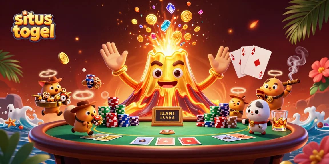 Menangkap keseruan situs togel dengan karakter unik dalam ilustrasi 3D berwarna-warni.