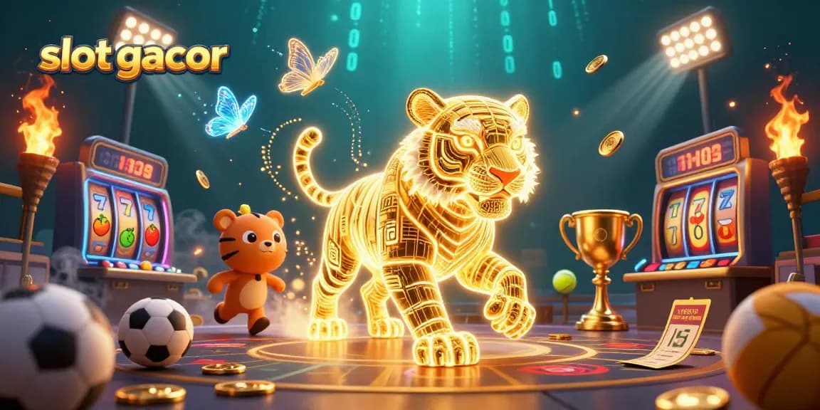 Slot gacor menampilkan harimau emas 3D di kasino digital dengan elemen permainan