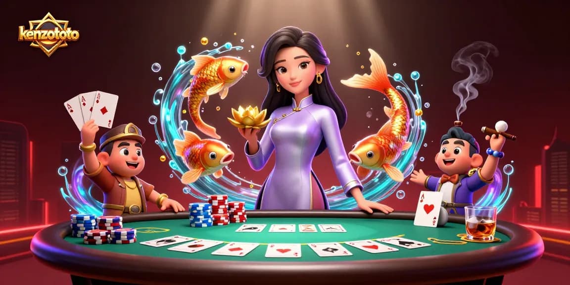 Experience thrills at kenzototo with an elegant casino illustration showcasing rich gaming elements.
