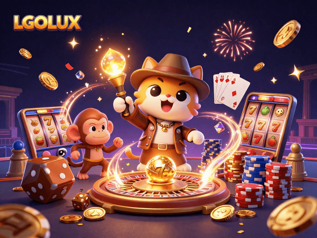 Experience thrilling adventures in a dynamic casino setting with LGOLUX discovered artifacts and playful characters.