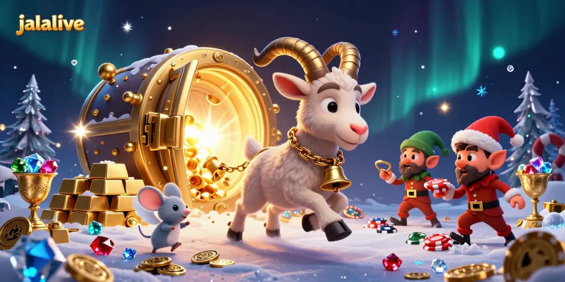 Experience thrilling moments in jalalive as Krampus goat hosts a wild casino scene with festive chaos.