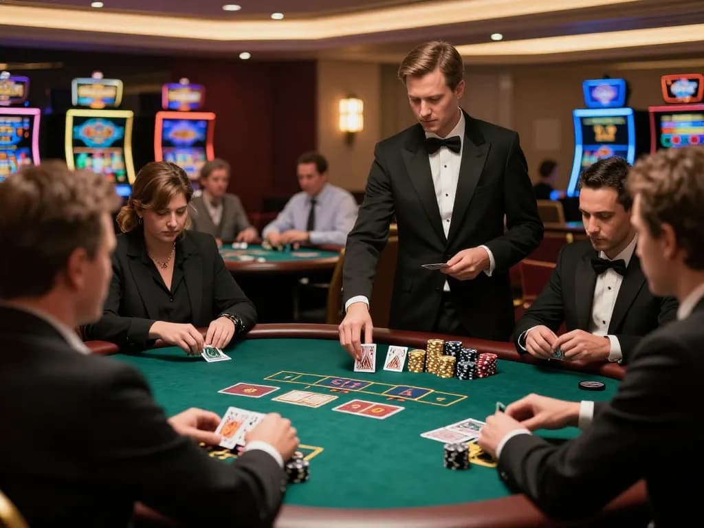 Players strategizing at SC88 blackjack table with clear focus on dealer and cards