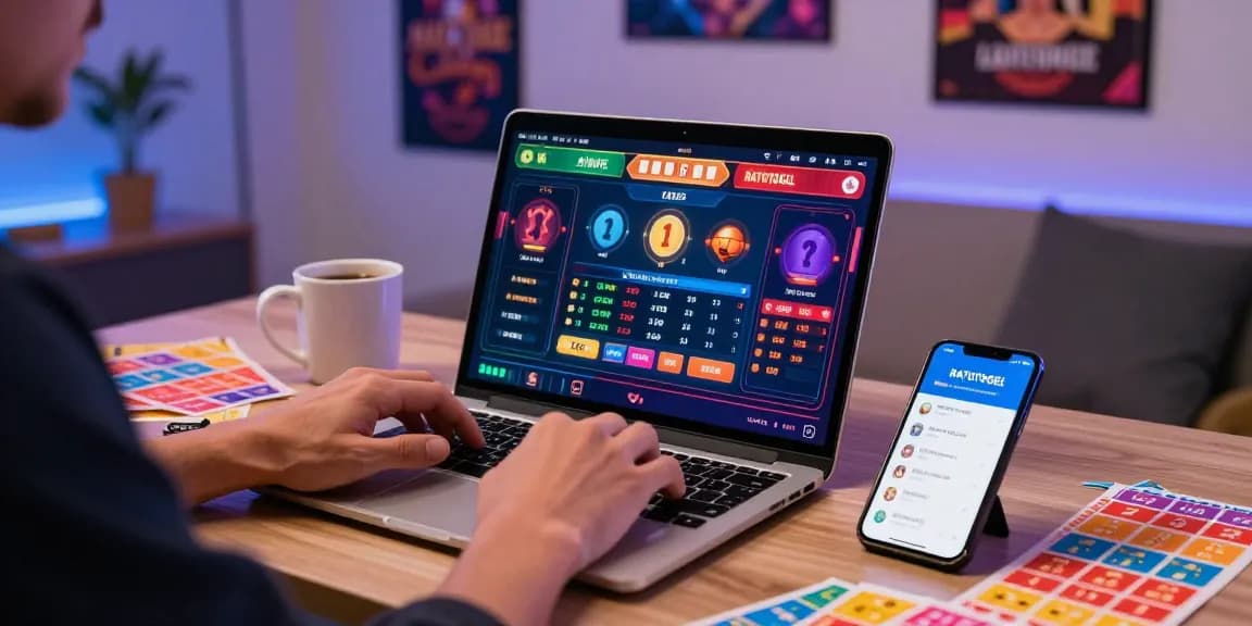 Proses login ratutogel dengan perangkat modern dan suasana positif saat bermain togel online.