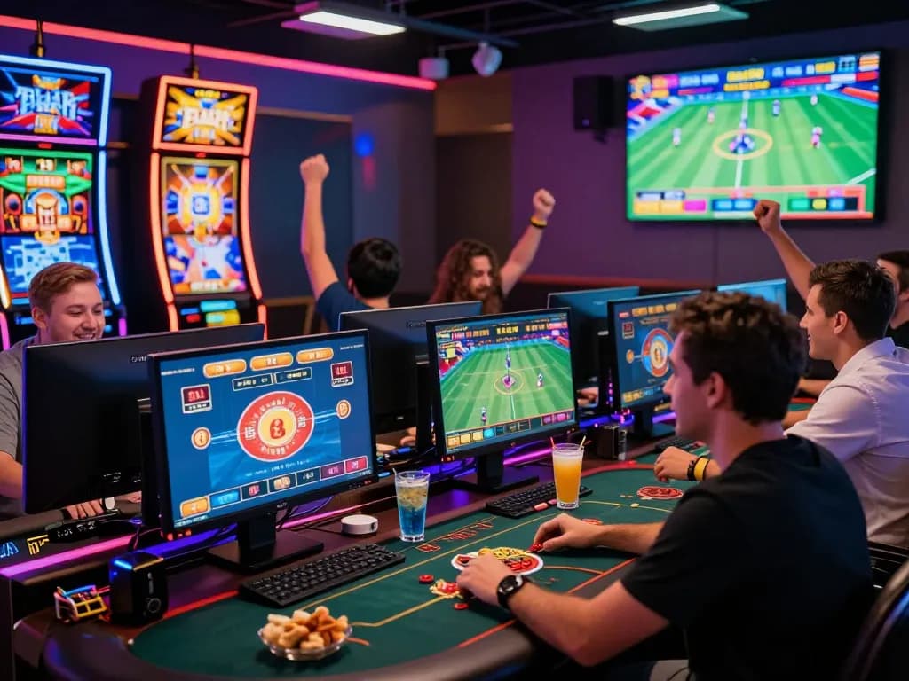 Players engaging in online gaming at XX88, showcasing excitement and vibrant atmosphere.