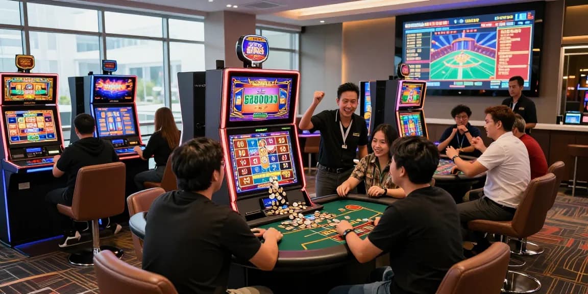 Players at tempo toto casino celebrating wins with dynamic gaming and vibrant atmosphere.