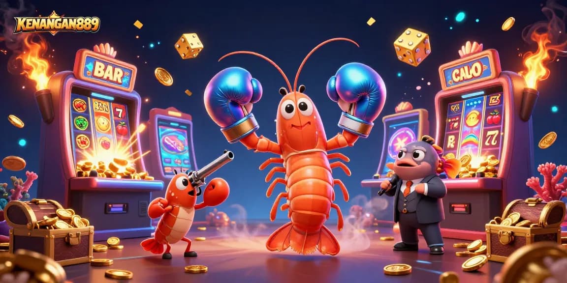 Experience the thrill of KENANGAN889 with vibrant casino game action and characters!