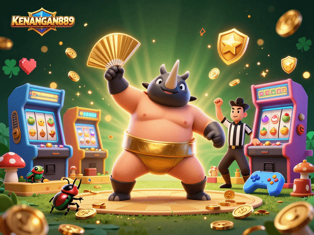 Experience thrilling gaming action at KENANGAN889, featuring vibrant elements and exciting characters.