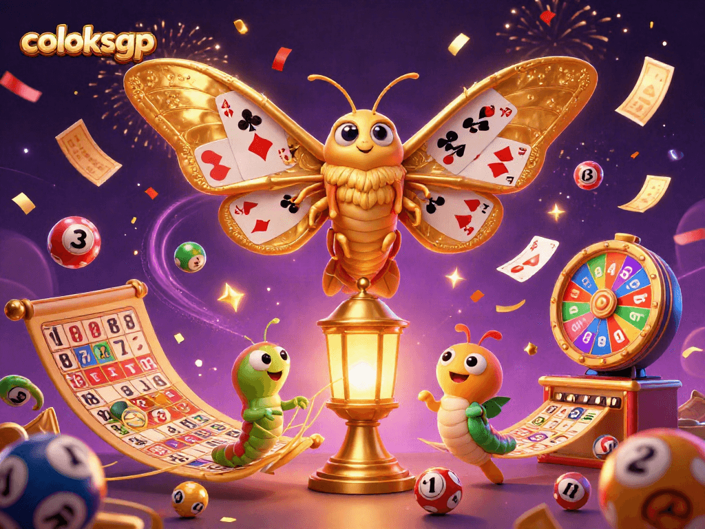Lotere dan kegembiraan coloksgp menyebar dengan bola warna-warni dan momen jackpot menggembirakan.