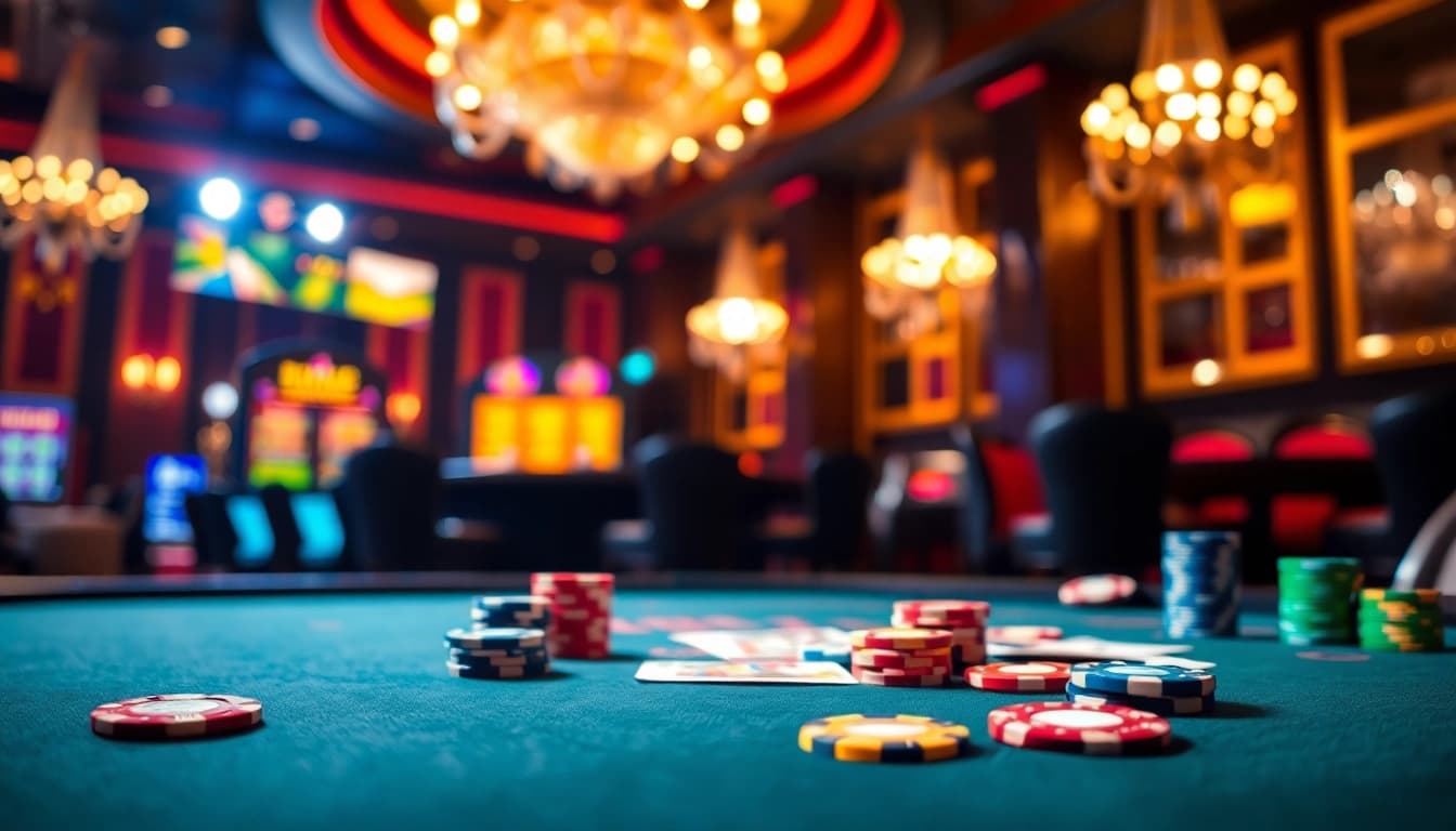 Menangkan bun togel dengan permainan kasino yang menarik dan chip yang berwarna-warni.