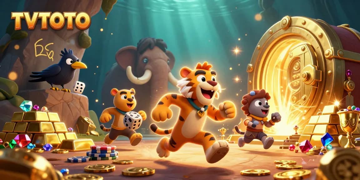 Engage in TVTOTO's thrilling casino world featuring playful 3D characters and abundant treasures.