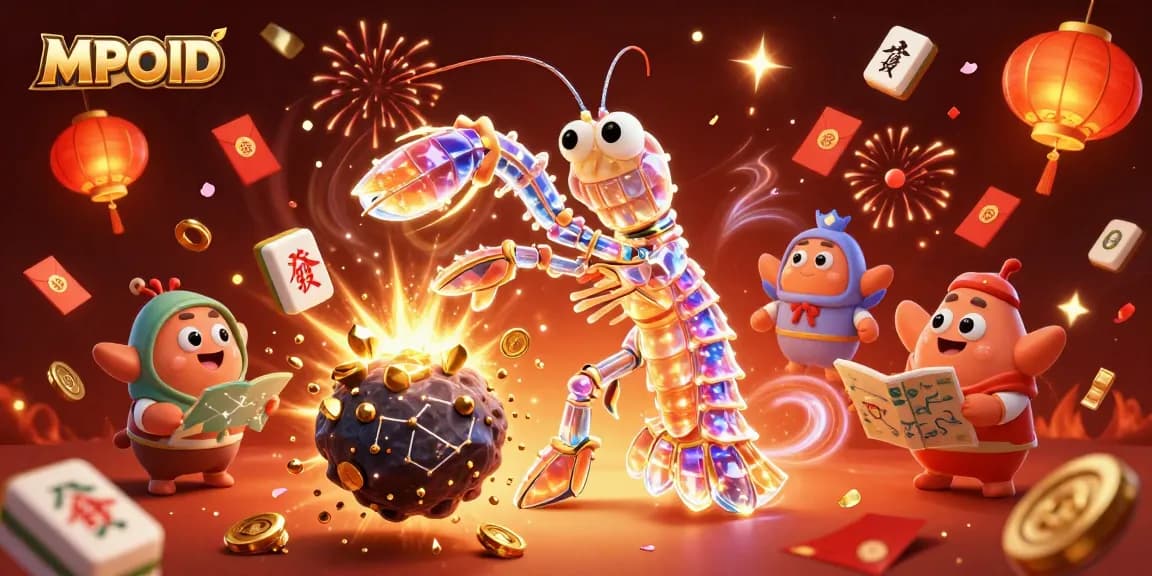 MPOID engages players in thrilling lottery action with colorful characters and vibrant casino elements.