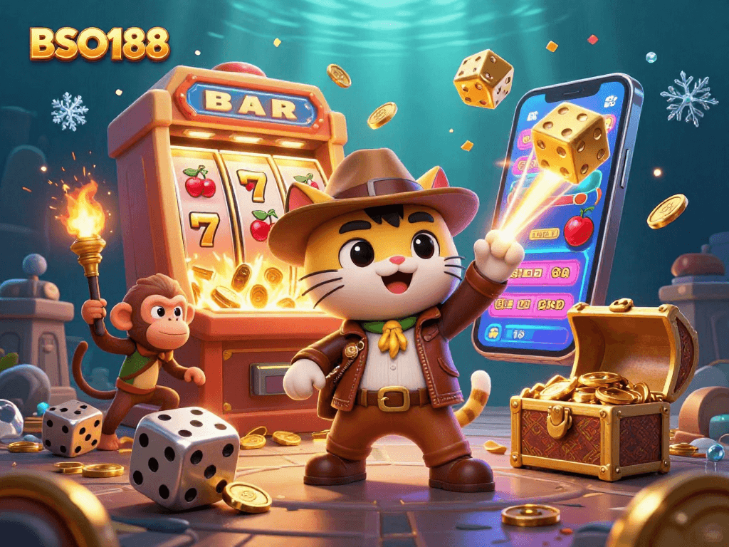 Engage with BSO188 as you spin for jackpots with vibrant casino elements and dynamic treasures.