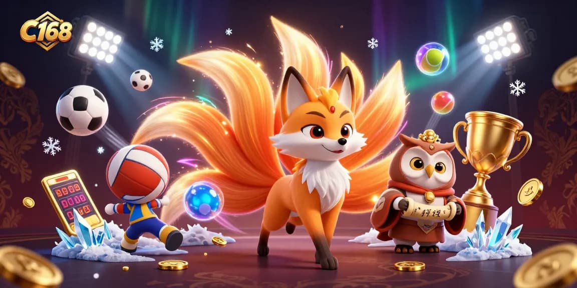 C168 players engaging with vibrant gaming elements in a dynamic, colorful online casino scene.