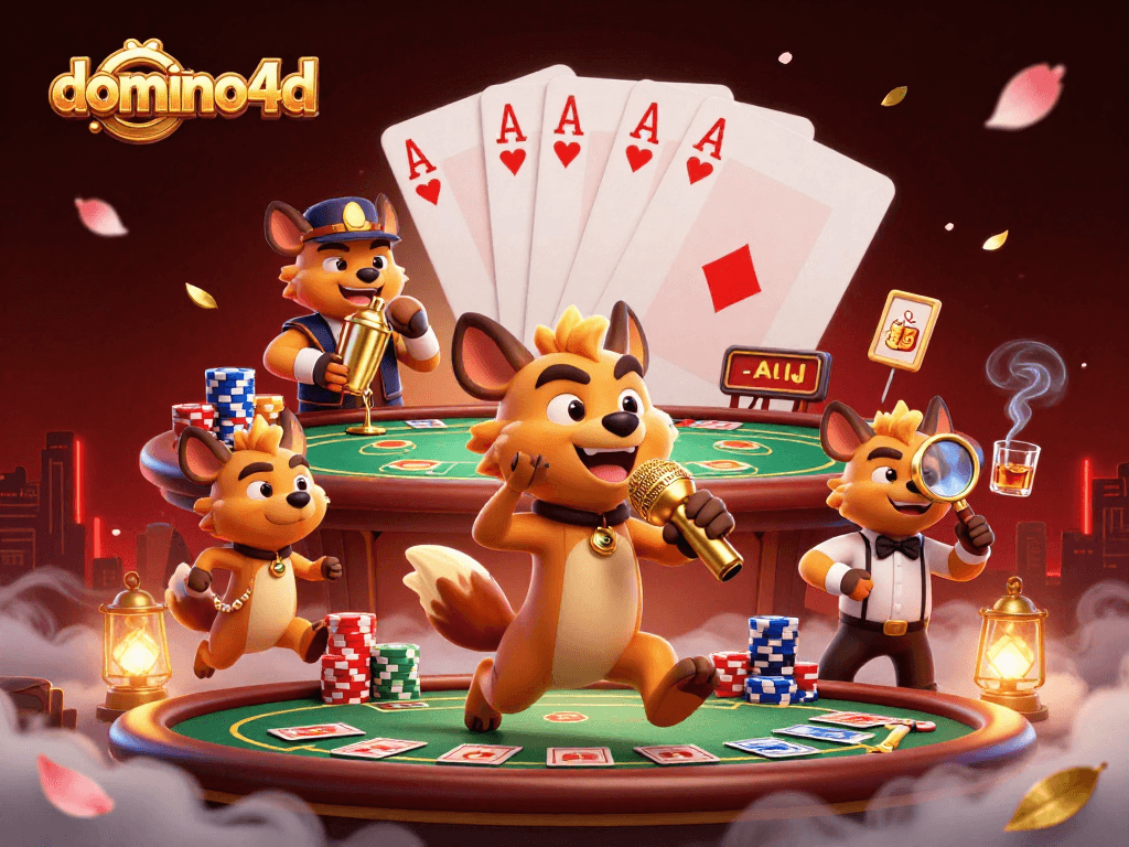 Jangan lewatkan keseruan bermain di domino4d, dengan suasana kasino yang penuh warna dan elemen menarik!