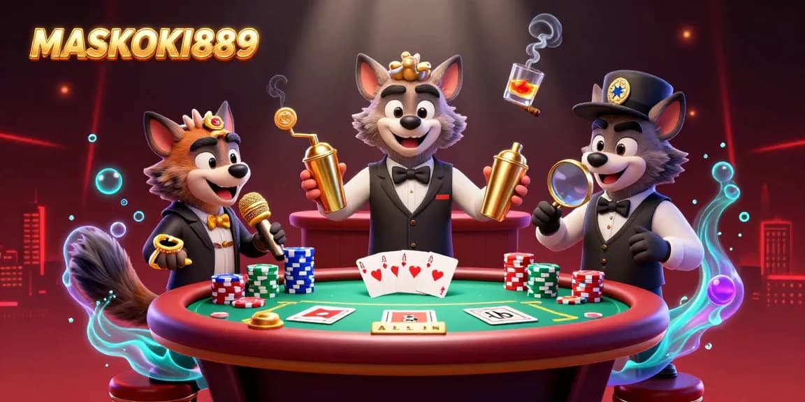 MASKOKI889 showcases a lively comedy casino with hyenas performing, delivering captivating entertainment.