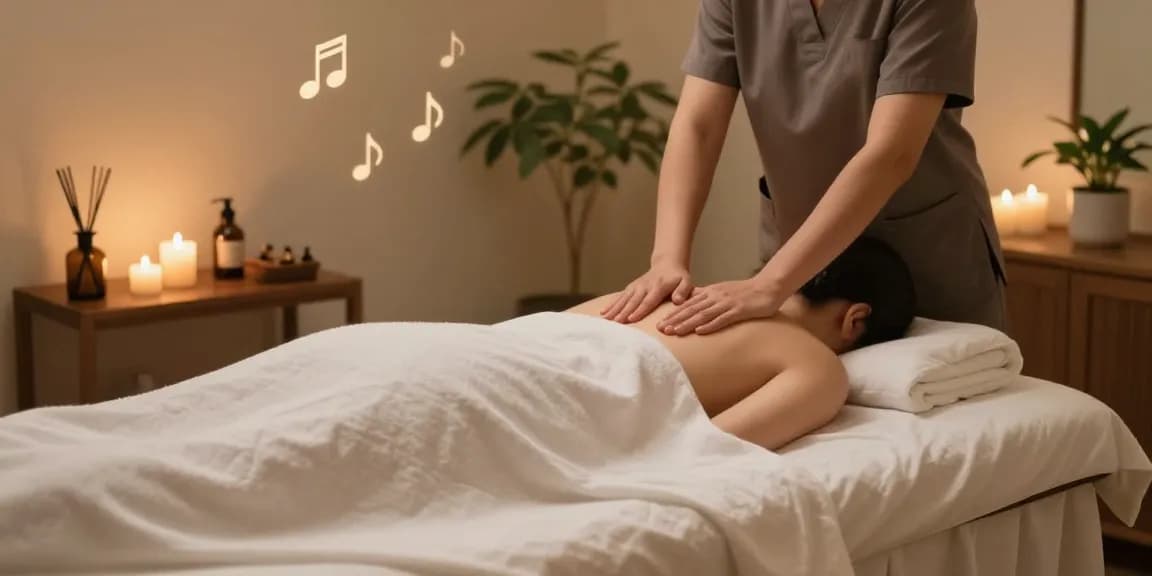 일산출장마사지 session with a therapist in a calming wellness studio, soothing oils and serene ambiance.