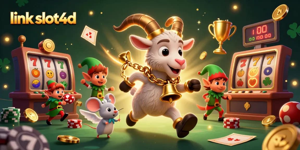Memenangkan hadiah di link slot4d dengan suasana kasino yang meriah dan karakter lucu.