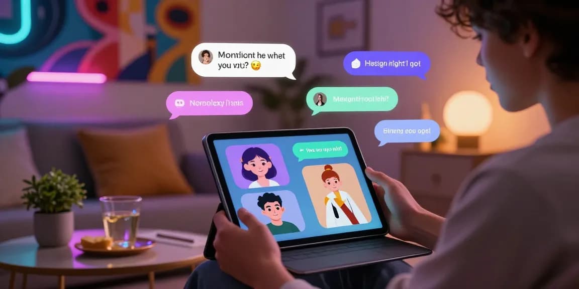 Engaging nsfw ai chat environment with vibrant avatars and playful messages.