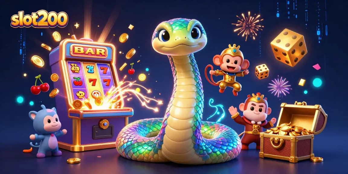 Raih kemenangan di slot200 dengan ilustrasi kasino ceria dan beruntung yang menarik perhatian