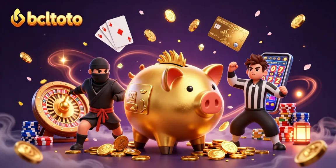 Gambarkan cara menang bcltoto dengan keberuntungan saat bermain kasino yang dipenuhi koin emas dan simbol keberuntungan.