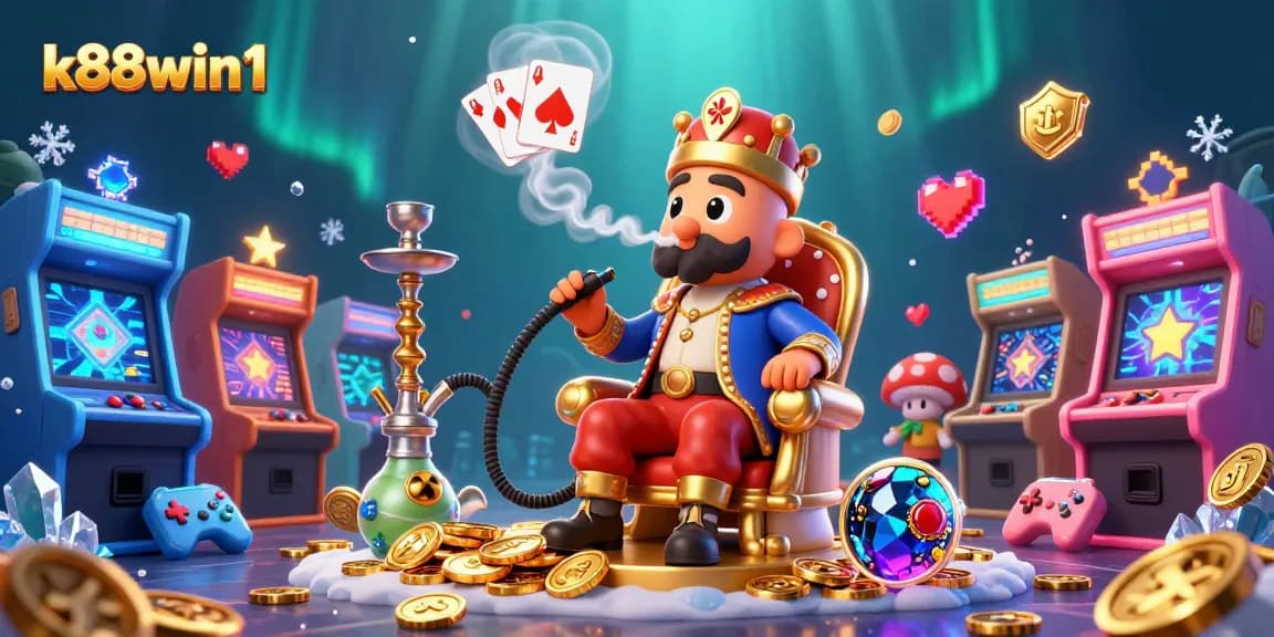 Experience thrilling gameplay at k88win1 with a captivating 3D scene featuring lively casino elements and animated characters.