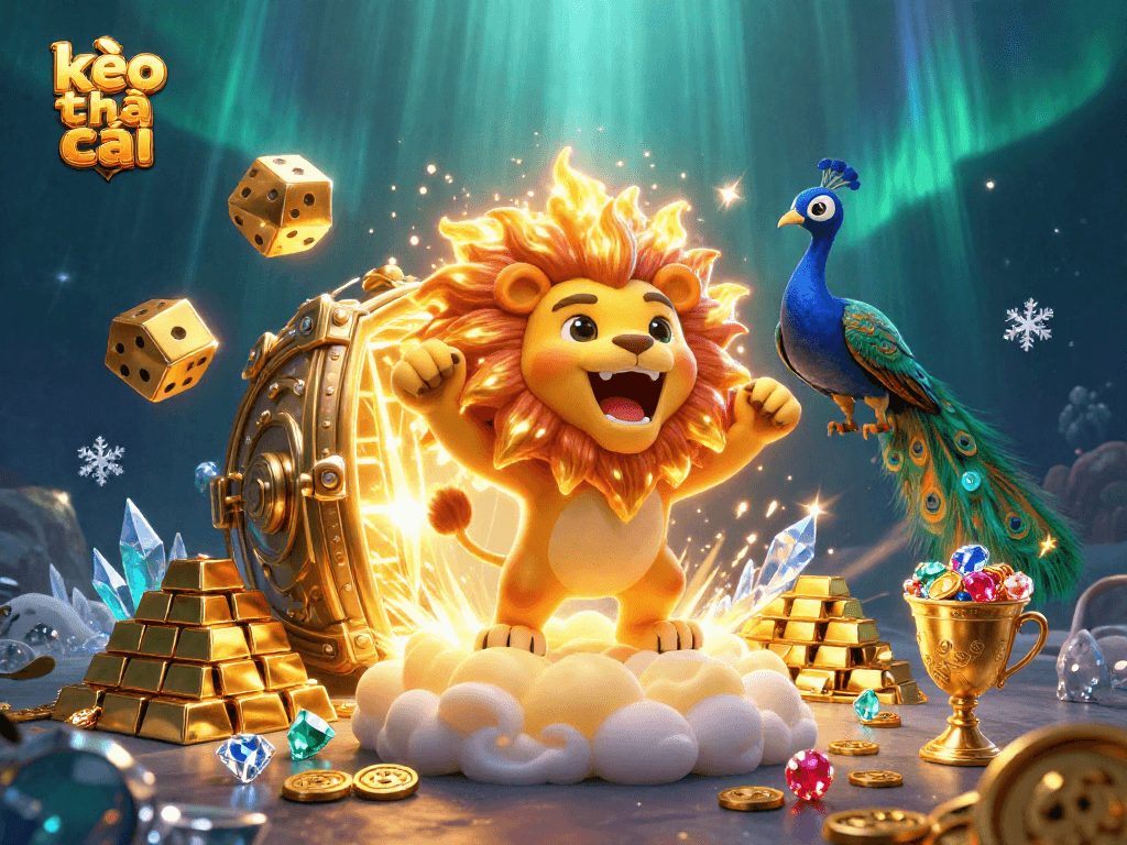Experience thrilling action with kèo nhà cái featuring a lively casino scene filled with golden treasures.