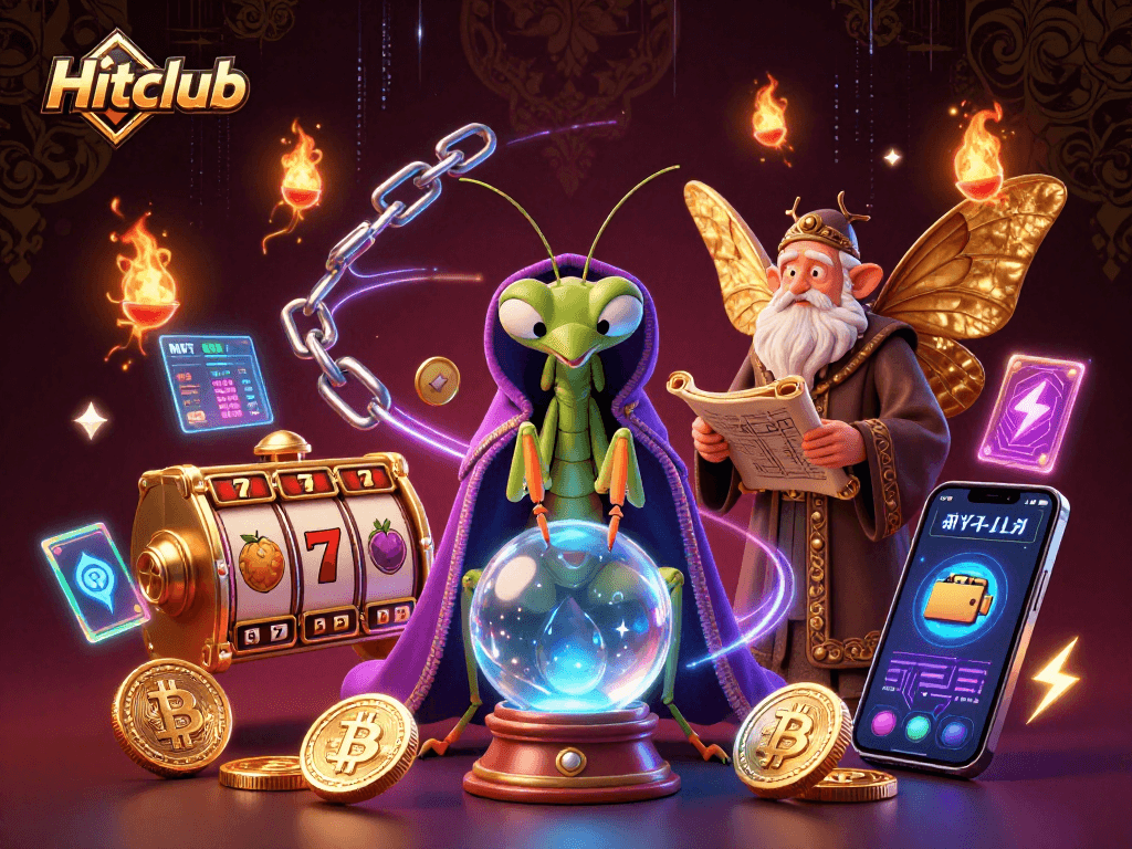 Explore thrilling games at Hitclub online casino with vibrant 3D characters and dynamic crypto elements.