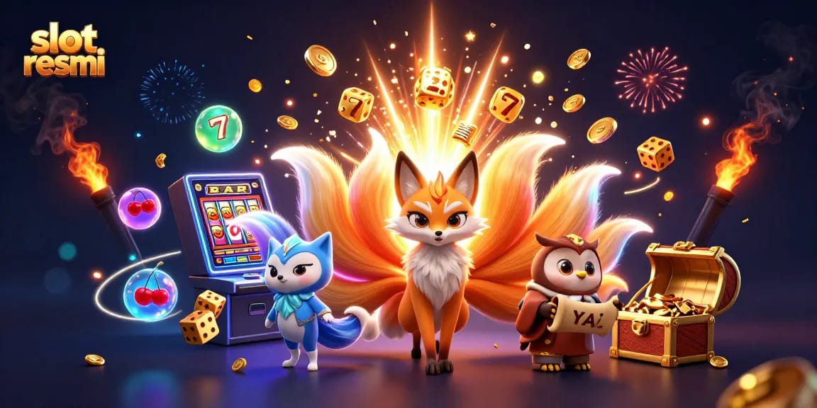 Menggunakan slot resmi untuk memicu jackpot, ditampilkan dalam ilustrasi 3D yang menawan.
