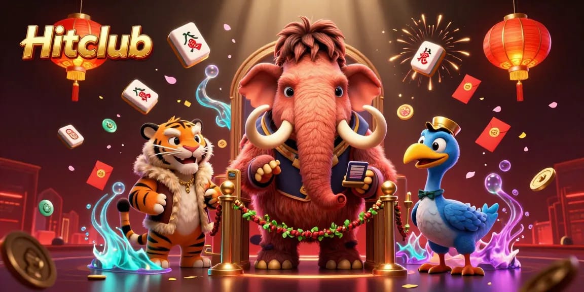 Experience the excitement at Hitclub with a lively scene of a mammoth bouncer and unique characters at the casino.
