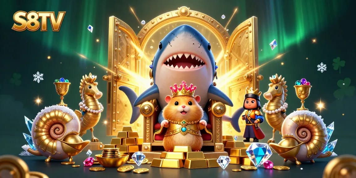Experience thrilling sports betting action with S8TV in an enchanting gold-filled 3D universe.