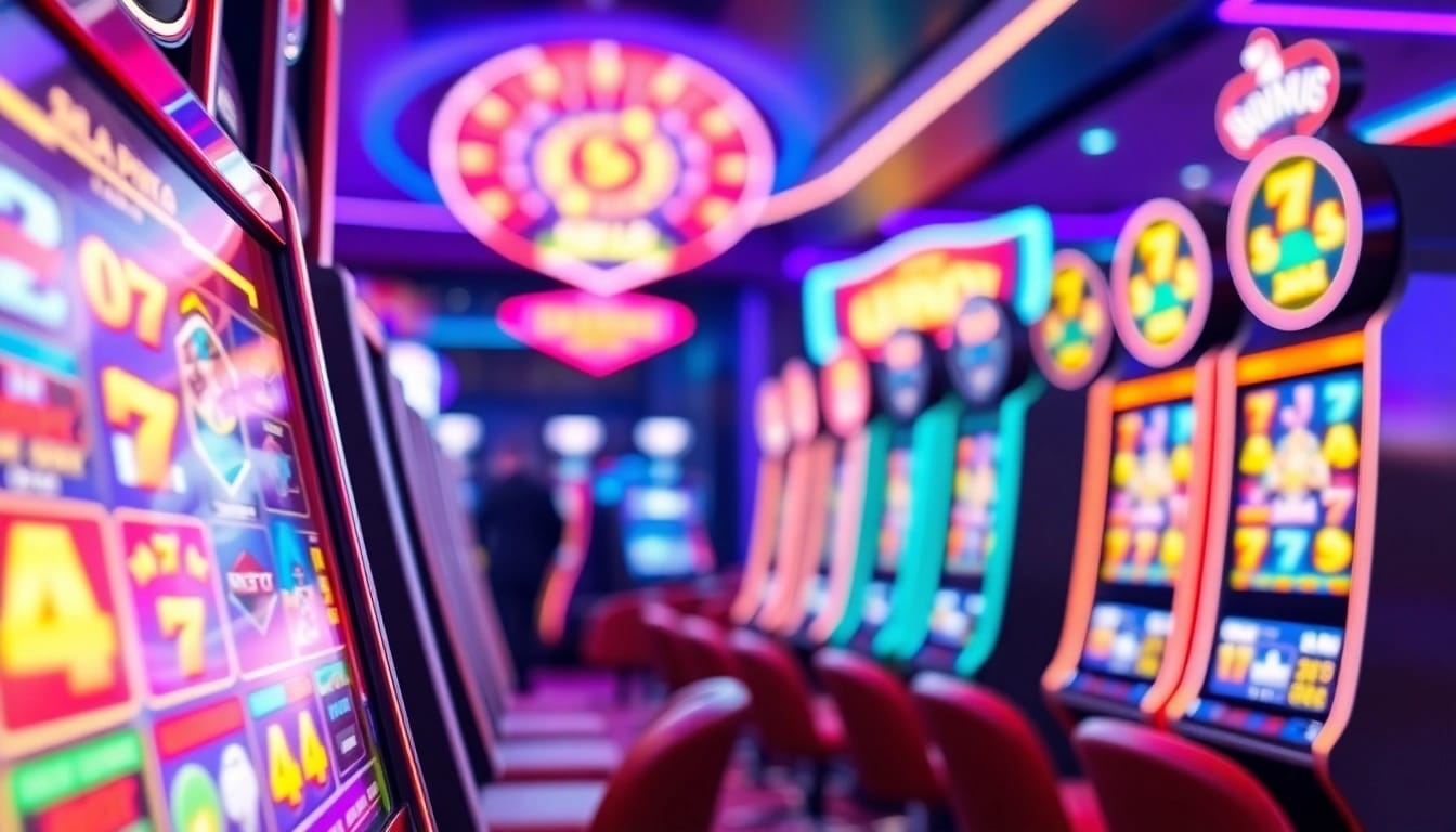 Experience the thrill of the link slot at a vibrant casino gaming area.