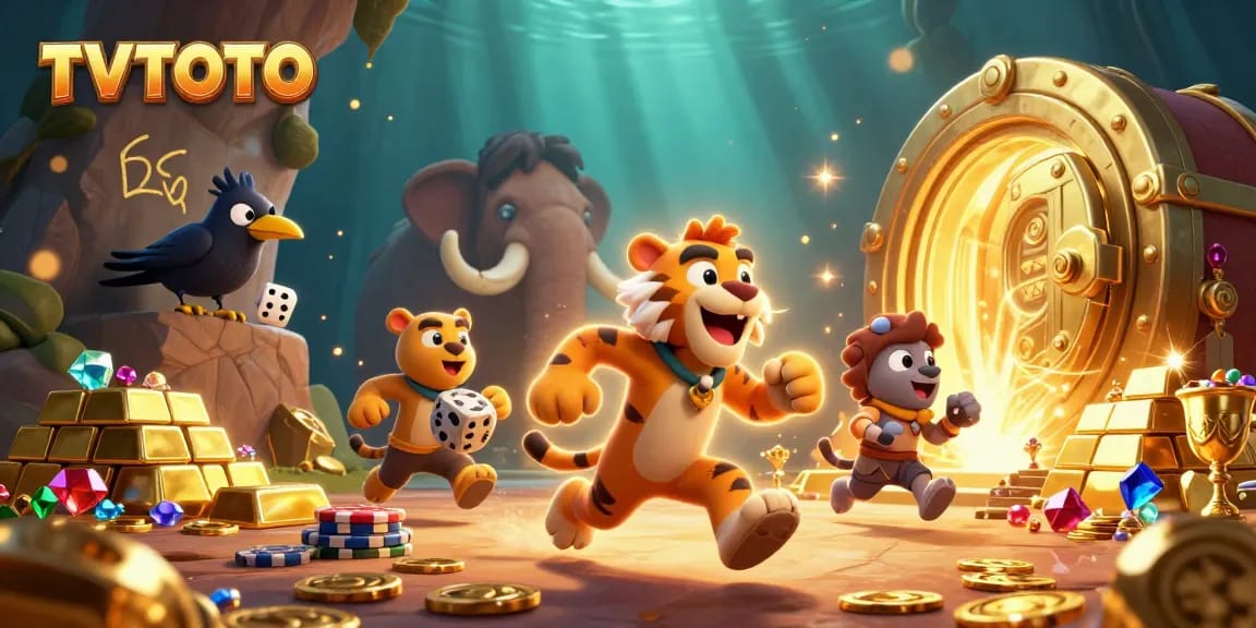 Engage in TVTOTO's thrilling casino world featuring playful 3D characters and abundant treasures.