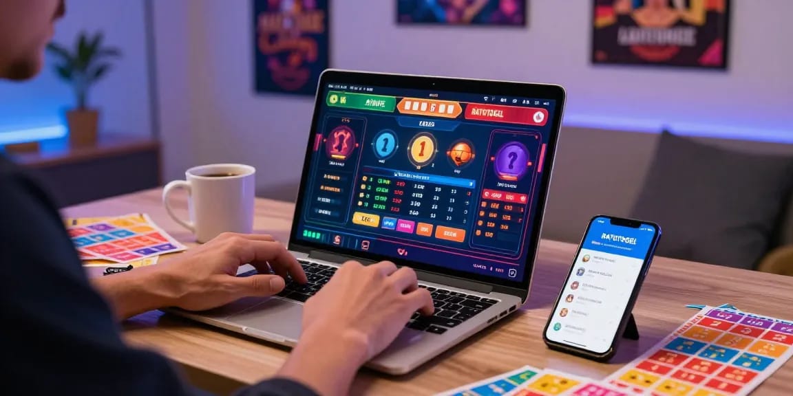 Proses login ratutogel dengan perangkat modern dan suasana positif saat bermain togel online.