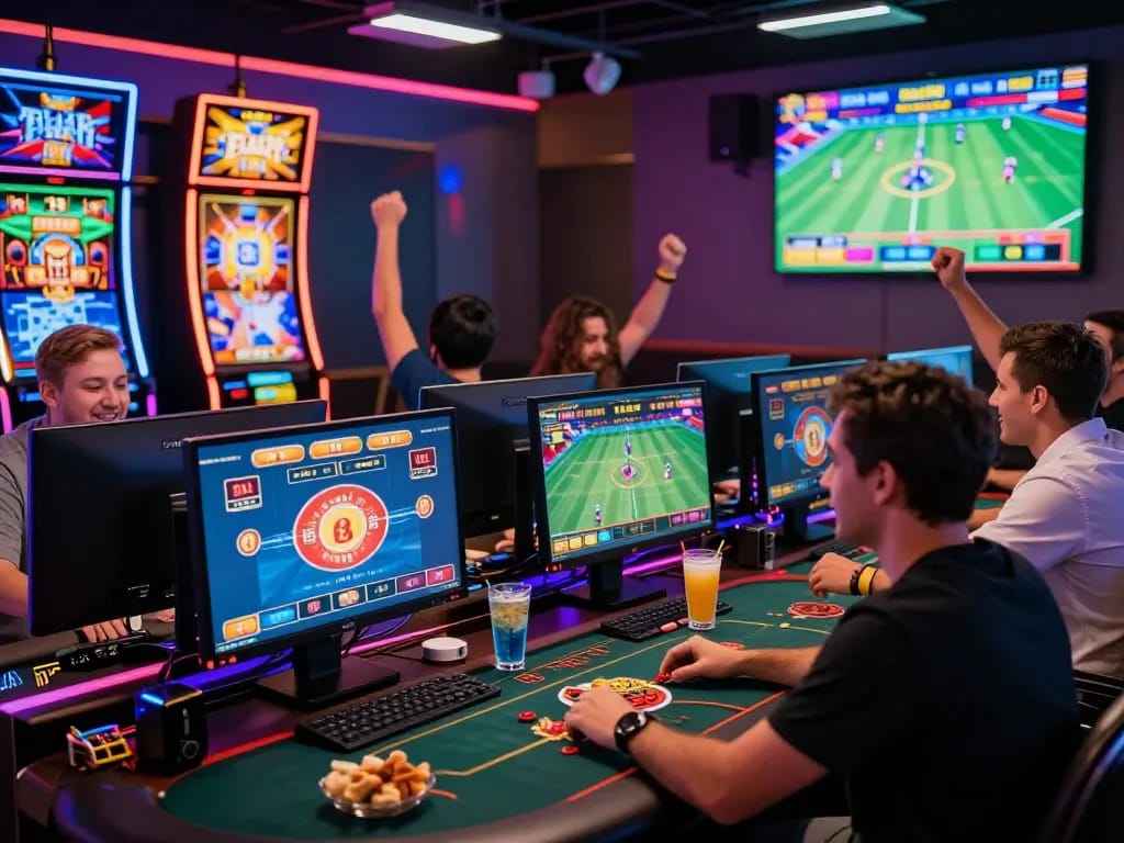 Players engaging in online gaming at XX88, showcasing excitement and vibrant atmosphere.
