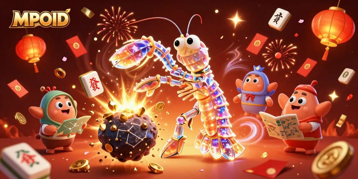 MPOID engages players in thrilling lottery action with colorful characters and vibrant casino elements.
