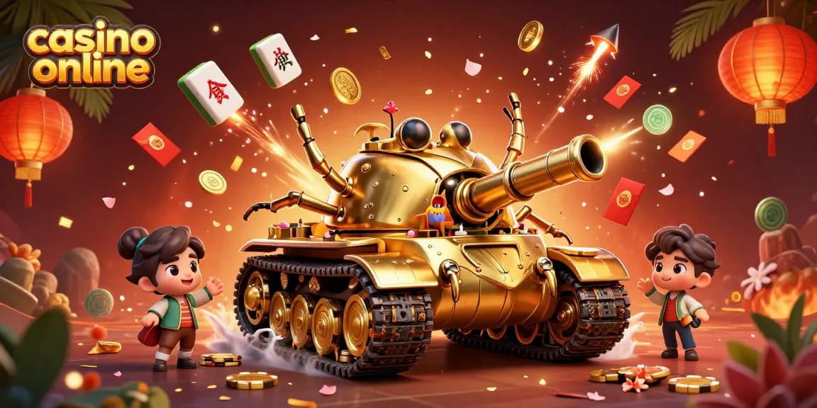 Experience vibrant casino online entertainment in a richly detailed 3D scene with playful elements and excitement.